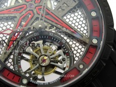 Excalibur Rddbex0815 DLC Ti BBR Best Edition Red Skeleton Dial on Black Rubber Strap Asian RD505SQ