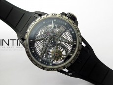 Excalibur Rddbex0815 DLC Ti BBR Best Edition Black Skeleton Dial on Black Rubber Strap Asian RD505SQ