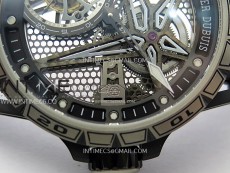 Excalibur Rddbex0815 DLC Ti BBR Best Edition Black Skeleton Dial on Black Rubber Strap Asian RD505SQ