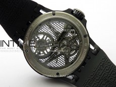 Excalibur Rddbex0815 DLC Ti BBR Best Edition Black Skeleton Dial on Black Rubber Strap Asian RD505SQ