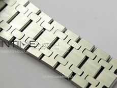 Lady Royal Oak 33mm 67651 Diamonds SS ZF 1:1 Best Edition White Textured Dial on SS Bracelet RONDA Quartz