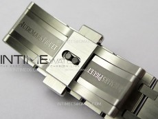 Lady Royal Oak 33mm 67651 Diamonds SS ZF 1:1 Best Edition White Textured Dial on SS Bracelet RONDA Quartz