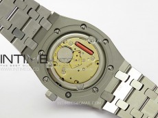 Lady Royal Oak 33mm 67651 Diamonds SS ZF 1:1 Best Edition White Textured Dial on SS Bracelet RONDA Quartz