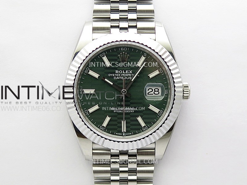 DateJust 41mm 126334 904 SS ONE Factory V2 1:1 Best Edition Gray Fluted Dial Sticks Markers on Jubilee Bracelet DD3235