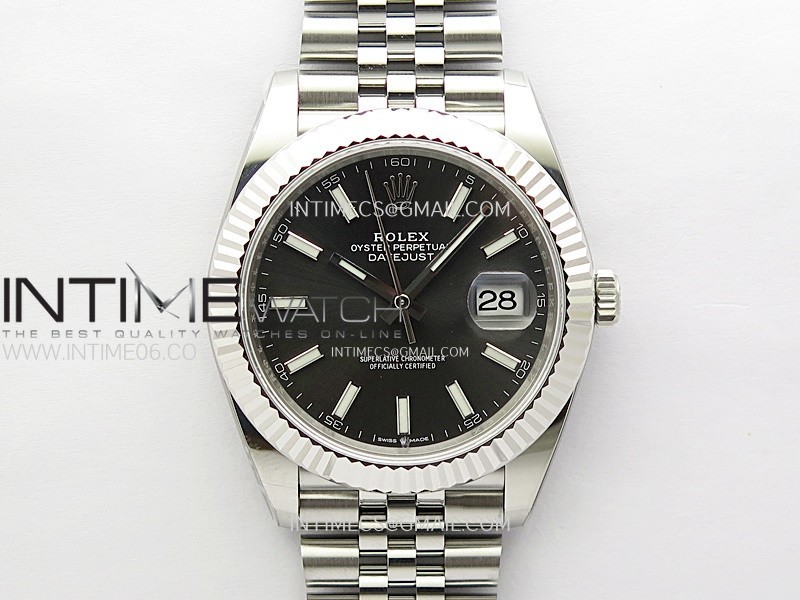 DateJust 41mm 126334 904 SS AR+F V2 1:1 Best Edition Rhodium Dial Sticks Markers on Jubilee Bracelet DD3235