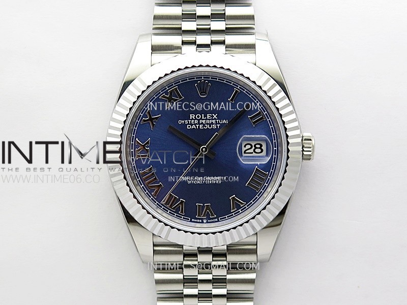 DateJust 41mm 126334 904 SS ONE Factory V2 1:1 Best Edition Blue Dial Roman Markers on Jubilee Bracelet DD3235