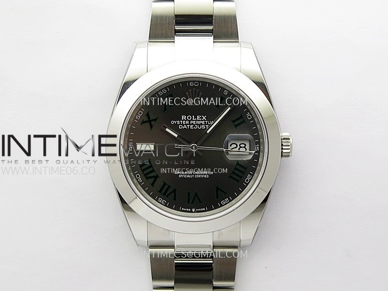 DateJust 41mm 126300 904 SS AR+F V2 1:1 Best Edition Gray Dial Roman Markers on Oyster Bracelet DD3235