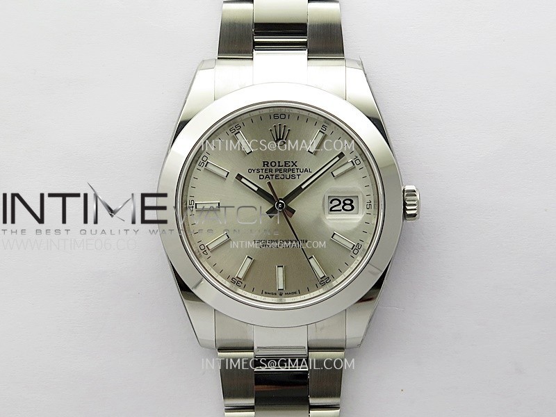 DateJust 41mm 126300 904 SS AR+F V2 1:1 Best Edition Silver Dial Sticks Markers on Oyster Bracelet DD3235