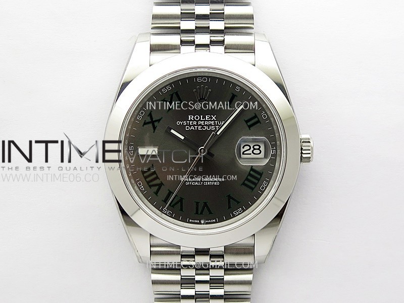 DateJust 41mm 126300 904 SS ONE Factory V2 1:1 Best Edition Gray Dial Roman Markers on Jubilee Bracelet DD3235