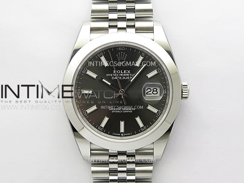 DateJust 41mm 126300 904 SS AR+F V2 1:1 Best Edition Rhodium Dial Sticks Markers on Jubilee Bracelet DD3235