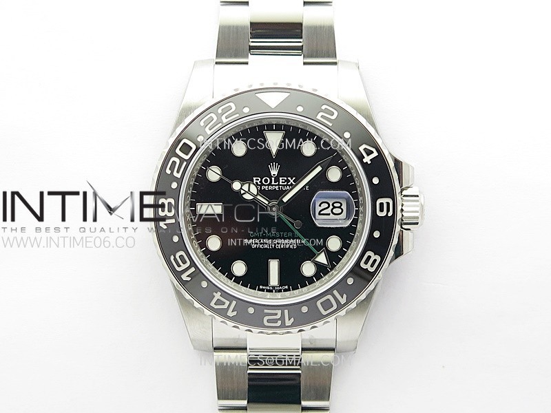 GMT Master II 116710 LN 904L SS ONE Factory 1:1 Best Edition Black Dial on Oyster Bracelet DD3285 CHS