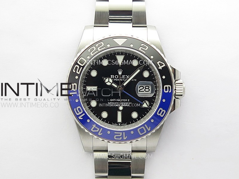 GMT Master II 126710 BLNR Blue/Black Ceramic 904L SS ONE Factory 1:1 Best Edition Black Dial on Oyster Bracelet DD3285 CHS