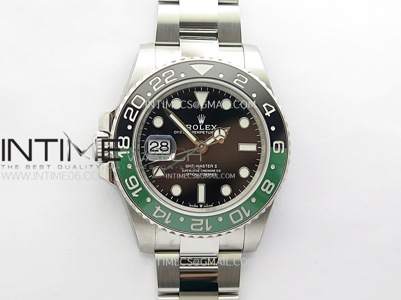 GMT Master II 126720 VTNR Green/Black Ceramic 904L SS ONE Factory 1:1 Best Edition Black Dial on Oyster Bracelet DD3285 CHS