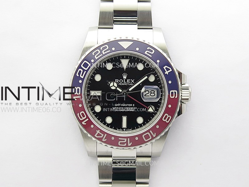 GMT-Master II 126710 BLRO Blue/Red Ceramic ONE Factory 1:1 Best Edition Black Dial on Oyster Bracelet DD3285 CHS
