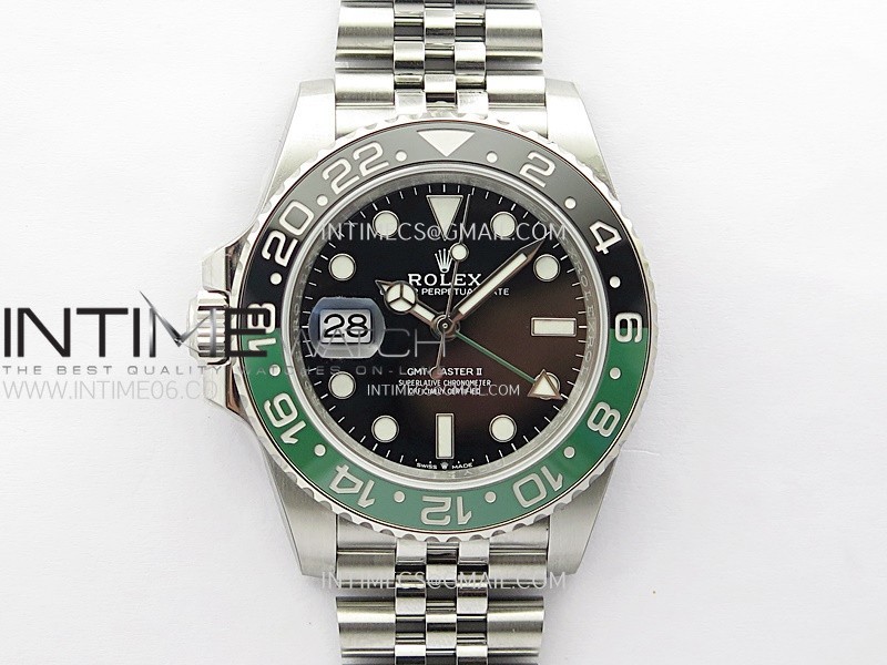 GMT Master II V2 126720 VTNR Green/Black Ceramic 904L SS ONE Factory 1:1 Best Edition Black Dial on Jubilee Bracelet DD3285 CHS