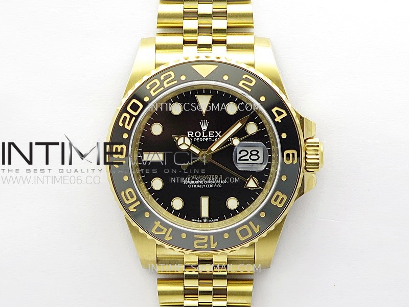 GMT-Master II 126718 GRNR AR+F 1:1 Best Edition on Black Dial YG Bracelet Super Clone DD3285 CHS