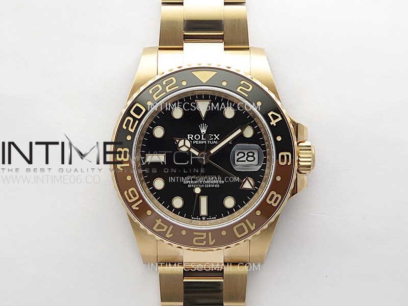 GMT Master II 126715 CHNR RG AR+F 1:1 Best Edition Black Dial on RG Bracelet DD3285 CHS