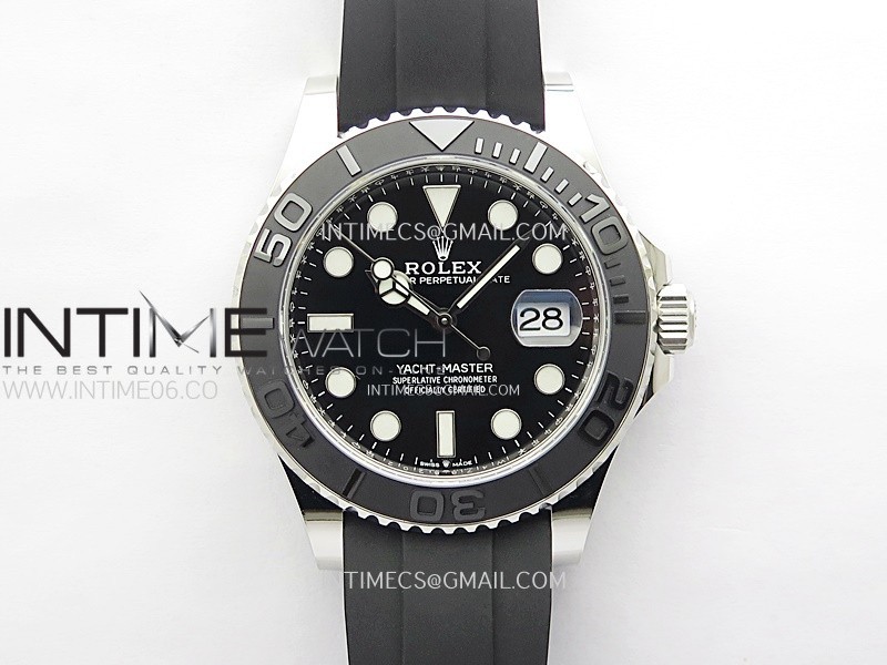 Yacht-Master 226559 Weight PG/Tungsten Gold WF 1:1 Best Edition Black Ceramic Bezel on Oysterflex Rubber Strap VS3235