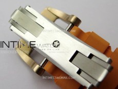 RM052-05 Brown Ceramic Bezel Carbon Case YSF Best Edition Skeleton Dial on Orange Rubber Strap Tourbillon