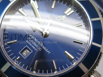 Super Ocean Heritage SS Blue Dial on Blue Leather Strap A2824