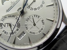 Master Ultra Thin Perpetual Calendar SS J Factory Best Edition Silver Dial on Black Leather Strap A868