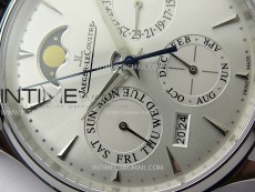 Master Ultra Thin Perpetual Calendar SS J Factory Best Edition Silver Dial on Black Leather Strap A868