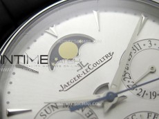 Master Ultra Thin Perpetual Calendar SS J Factory Best Edition Silver Dial on Black Leather Strap A868