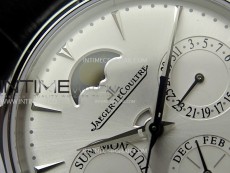 Master Ultra Thin Perpetual Calendar SS J Factory Best Edition Silver Dial on Black Leather Strap A868