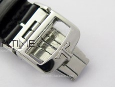 Master Ultra Thin Perpetual Calendar SS J Factory Best Edition Silver Dial on Black Leather Strap A868