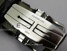 Master Ultra Thin Perpetual Calendar SS J Factory Best Edition Gray Dial on Black Leather Strap A868