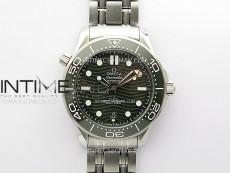 Seamaster Diver 300M B50F Green Ceramic Green Dial on SS Bracelet A8800 (Free Rubber Strap)