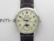 Perpetual Calendar 5320G-001 SS KRF 1:1 Best Edition Cream Dial on Brown Leather Strap A324
