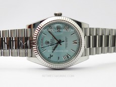 Day Date 228236 40mm 904L SS 1:1 AR+F Best Edition Ice Blue Dial Roman Markers on SS President Bracelet SA3255