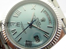 Day Date 228236 40mm 904L SS 1:1 AR+F Best Edition Ice Blue Dial Roman Markers on SS President Bracelet SA3255
