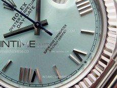 Day Date 228236 40mm 904L SS 1:1 AR+F Best Edition Ice Blue Dial Roman Markers on SS President Bracelet SA3255