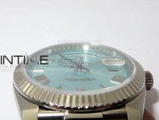 Day Date 228236 40mm 904L SS 1:1 AR+F Best Edition Ice Blue Dial Roman Markers on SS President Bracelet SA3255