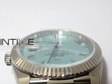 Day Date 228236 40mm 904L SS 1:1 AR+F Best Edition Ice Blue Dial Roman Markers on SS President Bracelet SA3255