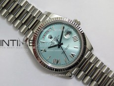 Day Date 228236 40mm 904L SS 1:1 AR+F Best Edition Ice Blue Dial Roman Markers on SS President Bracelet SA3255