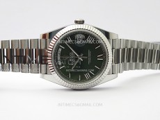 Day Date 228236 40mm 904L SS 1:1 AR+F Best Edition Green Dial Roman Markers on SS President Bracelet SA3255