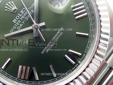 Day Date 228236 40mm 904L SS 1:1 AR+F Best Edition Green Dial Roman Markers on SS President Bracelet SA3255
