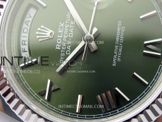 Day Date 228236 40mm 904L SS 1:1 AR+F Best Edition Green Dial Roman Markers on SS President Bracelet SA3255