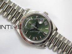 Day Date 228236 40mm 904L SS 1:1 AR+F Best Edition Green Dial Roman Markers on SS President Bracelet SA3255