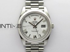Day Date 228236 40mm 904L SS 1:1 AR+F Best Edition White Dial Roman Markers on SS President Bracelet SA3255