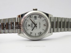 Day Date 228236 40mm 904L SS 1:1 AR+F Best Edition White Dial Roman Markers on SS President Bracelet SA3255