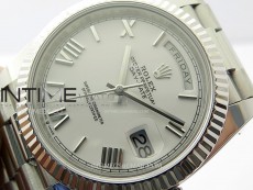 Day Date 228236 40mm 904L SS 1:1 AR+F Best Edition White Dial Roman Markers on SS President Bracelet SA3255