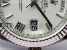 Day Date 228236 40mm 904L SS 1:1 AR+F Best Edition White Dial Roman Markers on SS President Bracelet SA3255