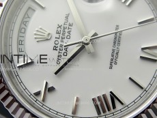 Day Date 228236 40mm 904L SS 1:1 AR+F Best Edition White Dial Roman Markers on SS President Bracelet SA3255