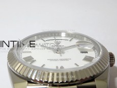 Day Date 228236 40mm 904L SS 1:1 AR+F Best Edition White Dial Roman Markers on SS President Bracelet SA3255