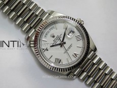 Day Date 228236 40mm 904L SS 1:1 AR+F Best Edition White Dial Roman Markers on SS President Bracelet SA3255