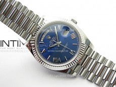 Day Date 228236 40mm 904L SS 1:1 AR+F Best Edition Blue Dial Roman Markers on SS President Bracelet SA3255
